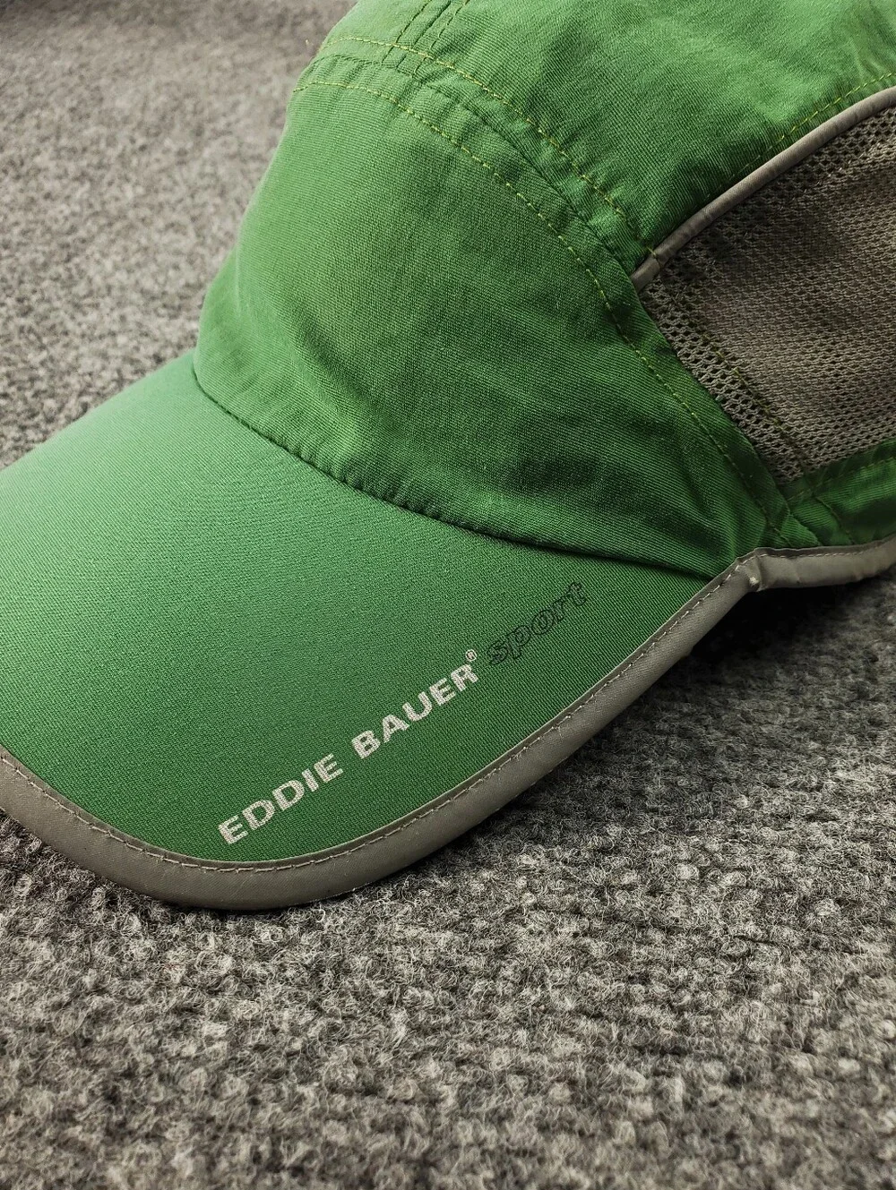 Eddie Bauer Sport Nylon Trail Running Cap One Size Green Mesh Vented 5 Panel